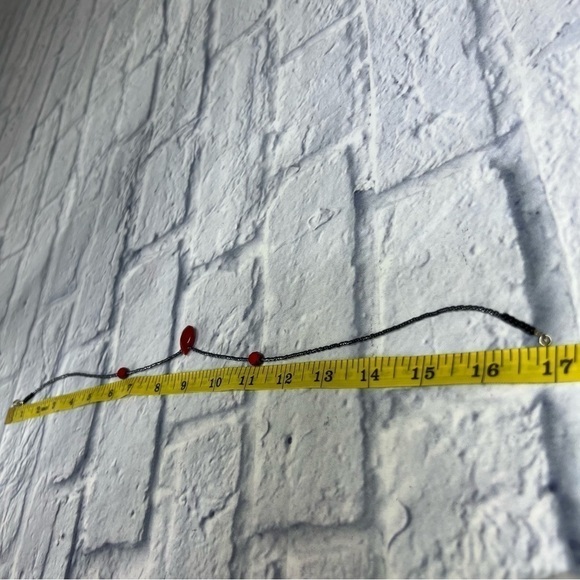 Ruby red delicate handmade necklace - Picture 6 of 11